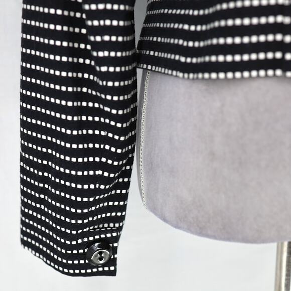 Worth Jacket Womens 4 Black White Polka Dot Cotton Lined Blazer Crop Career - Picture 11 of 15